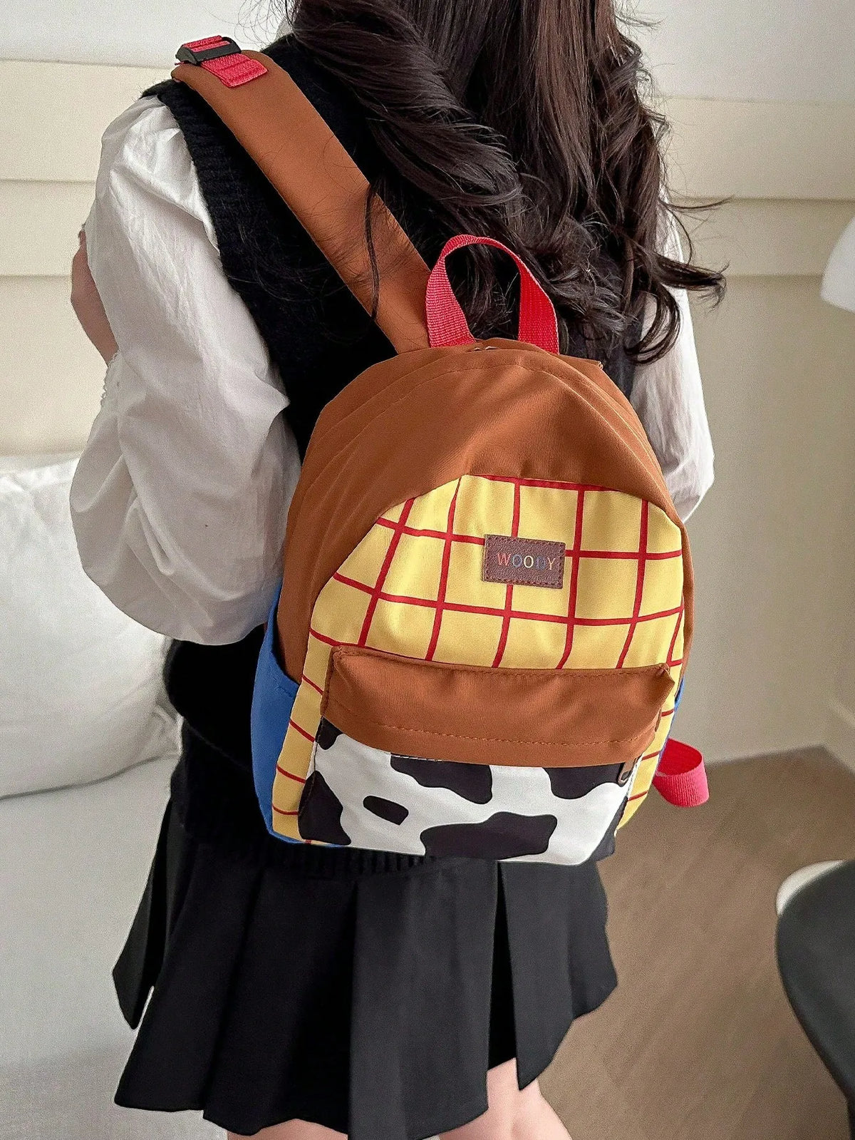 Fashionable Casual Women's Cow Print Nylon Backpack