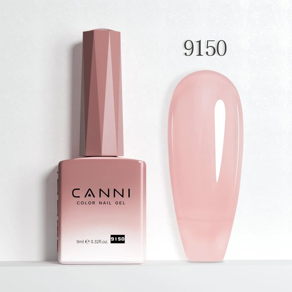 Canni Nail Gel Polish Jelly Nude Color HEMA FREE 9ml Transparent Semi Permanent Natural Nude Collection French Nail Gel Lacquer