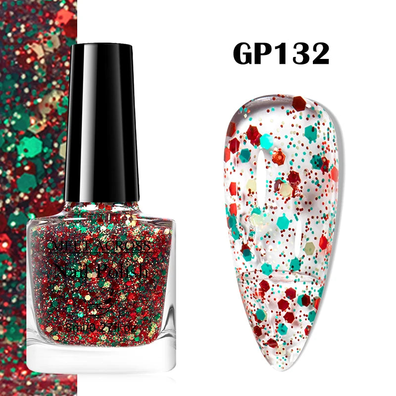 MEET ACROSS 8ml Wine Red Color Water-Based Peel Off Nail Polish Glass Bottle Christmas Nail Art Polish DIY Design No Need Lamp