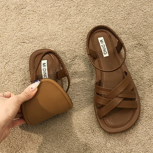 Women Sandals Classics Ankle Strap Summer Sandals Flat Shoes for Women Soft Sole Flats Sandalias Mujer Casual Summer Footwear