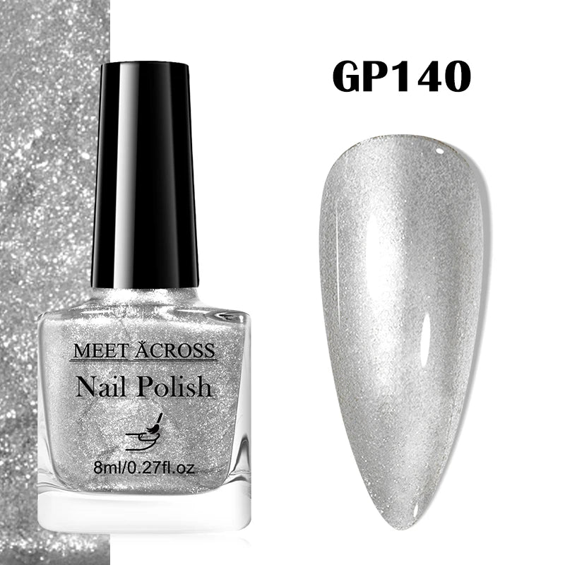 MEET ACROSS 8ml Wine Red Color Water-Based Peel Off Nail Polish Glass Bottle Christmas Nail Art Polish DIY Design No Need Lamp