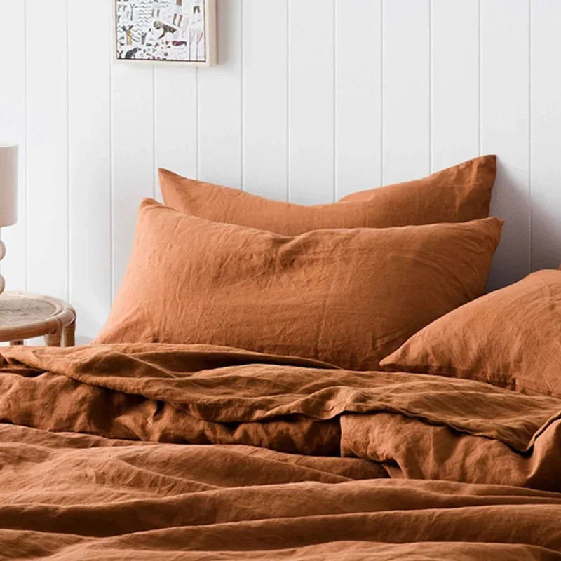 100% Linen Pillowcases, No Insert, Washed Flax Pillow Cases with Envelope Closure, Luxurious Breathable Comfy Pillow Shams