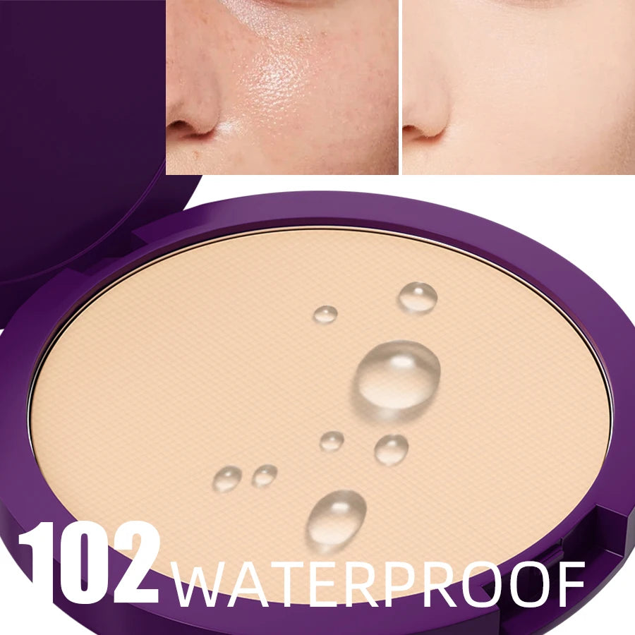 5 Color Matte Full Coverage Pressed Powder Foundation Oil Control Flawless Weightless Finishing Powder Makeup for Woman Gifts