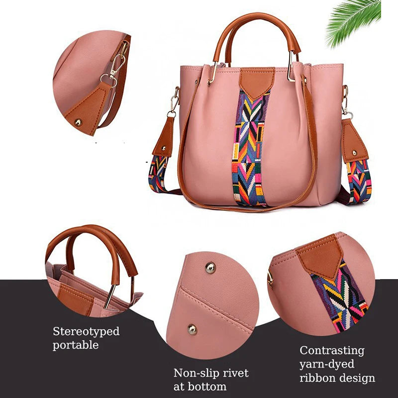 Luxury Handbag Large Capacity Tote Bag 4 Pcs Women's Bag Fashion Shoulder Bag Wallet Card Case