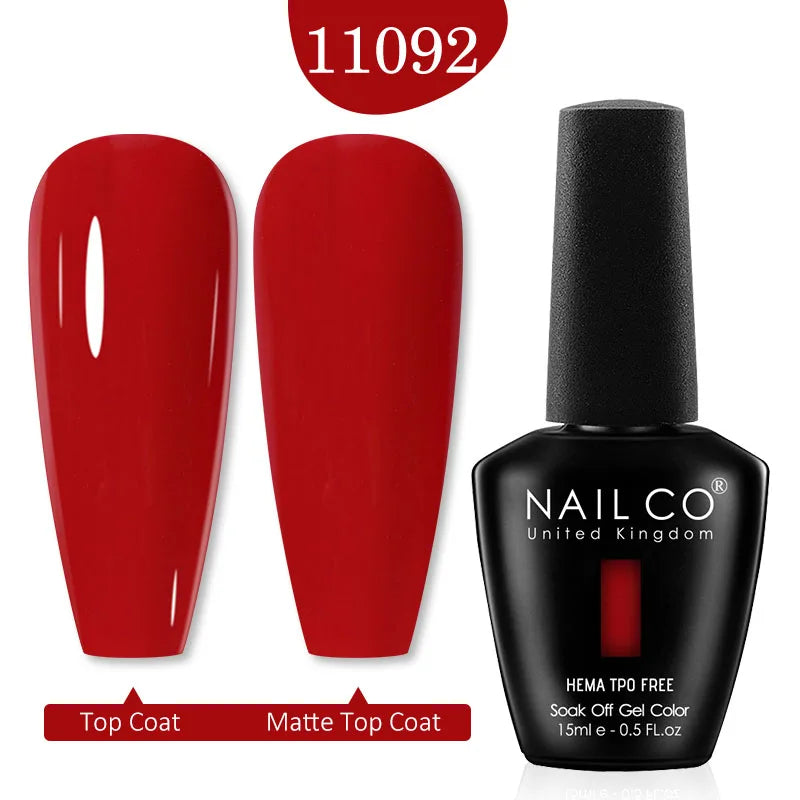 NAILCO Red Colors Series 15ML Nail Gel Polish Nail Supplies Semi Permanent For Nail Art Manicure Soak Off LED UV Hybrid Varnish
