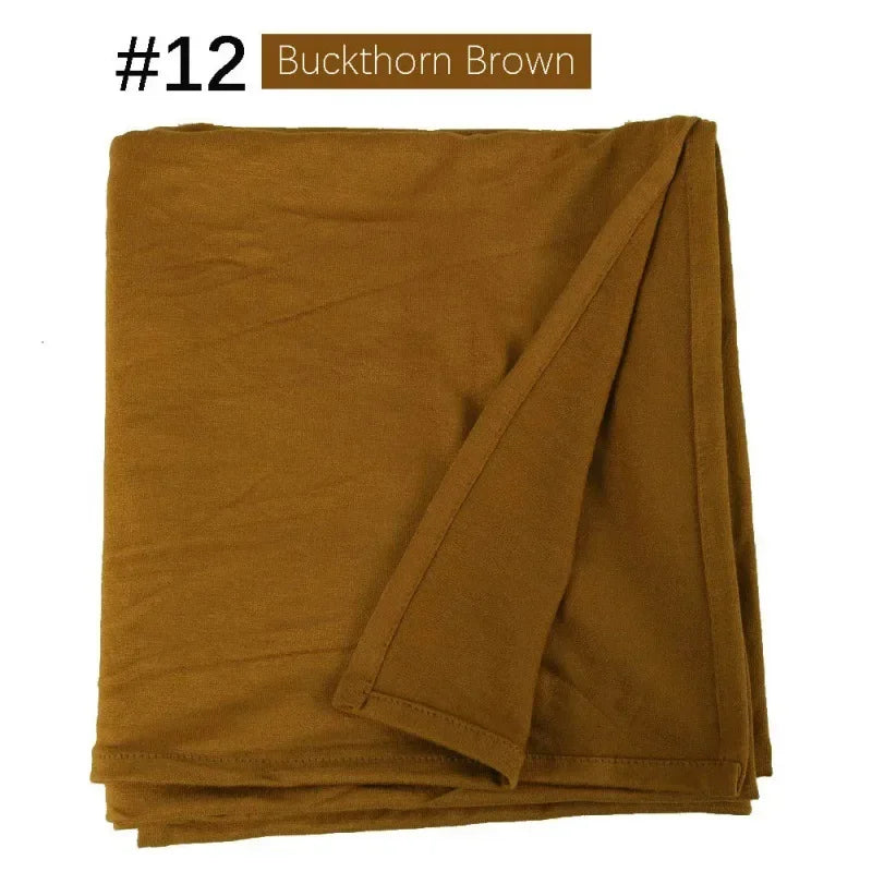58 Color Muslim Woman Model Hijabs Sweat Long Scarf Malay Mercerized Cotton Turban Warm Shawl Women Turban for Ladies 170*60cm