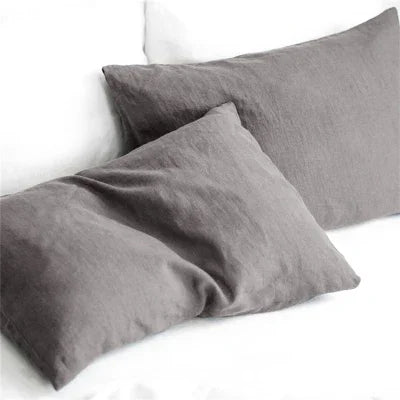 100% Linen Pillowcases, No Insert, Washed Flax Pillow Cases with Envelope Closure, Luxurious Breathable Comfy Pillow Shams