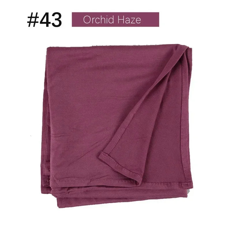 58 Color Muslim Woman Model Hijabs Sweat Long Scarf Malay Mercerized Cotton Turban Warm Shawl Women Turban for Ladies 170*60cm