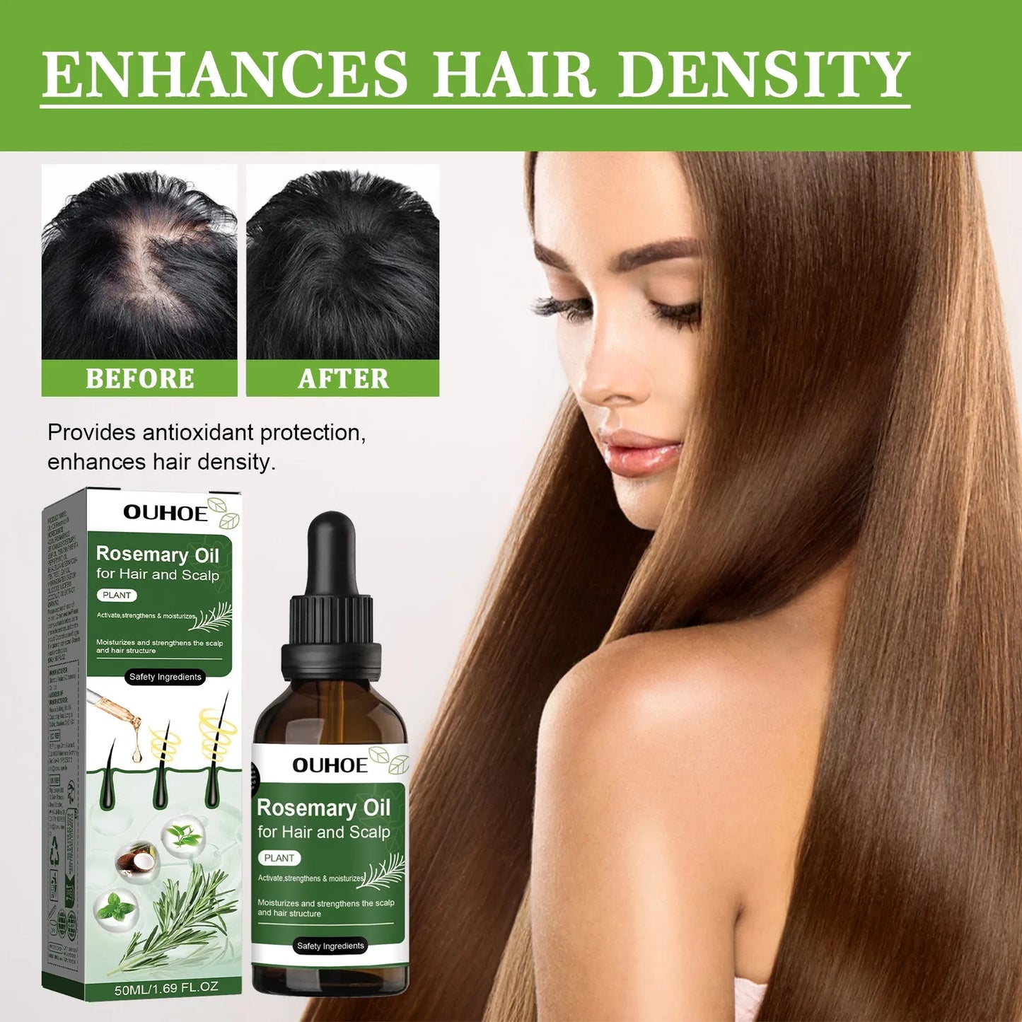 Organic Rosemary Hair Growth Oil & Deep Scalp Nourishing Treatment