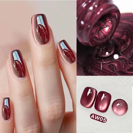BORN PRETTY Sparkling Glass Bead Cat Magnetic Gel Nail Polish Flash White Spar Red Color Semi Permanent Soak Off UV Gel Varnish