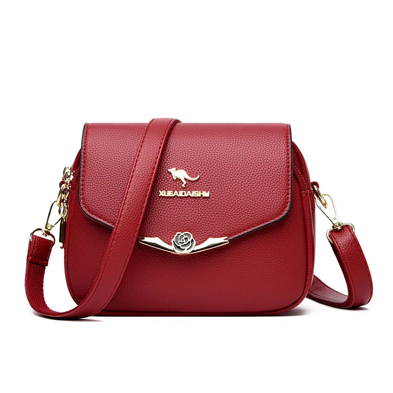 Elegant Soft Leather Shoulder Bags for Women Designer Fashion Crossbody Bags Ladies Purses and Handbags Sac Small Messenger Bag