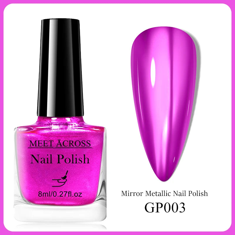 MEET ACROSS 8ml Wine Red Color Water-Based Peel Off Nail Polish Glass Bottle Christmas Nail Art Polish DIY Design No Need Lamp