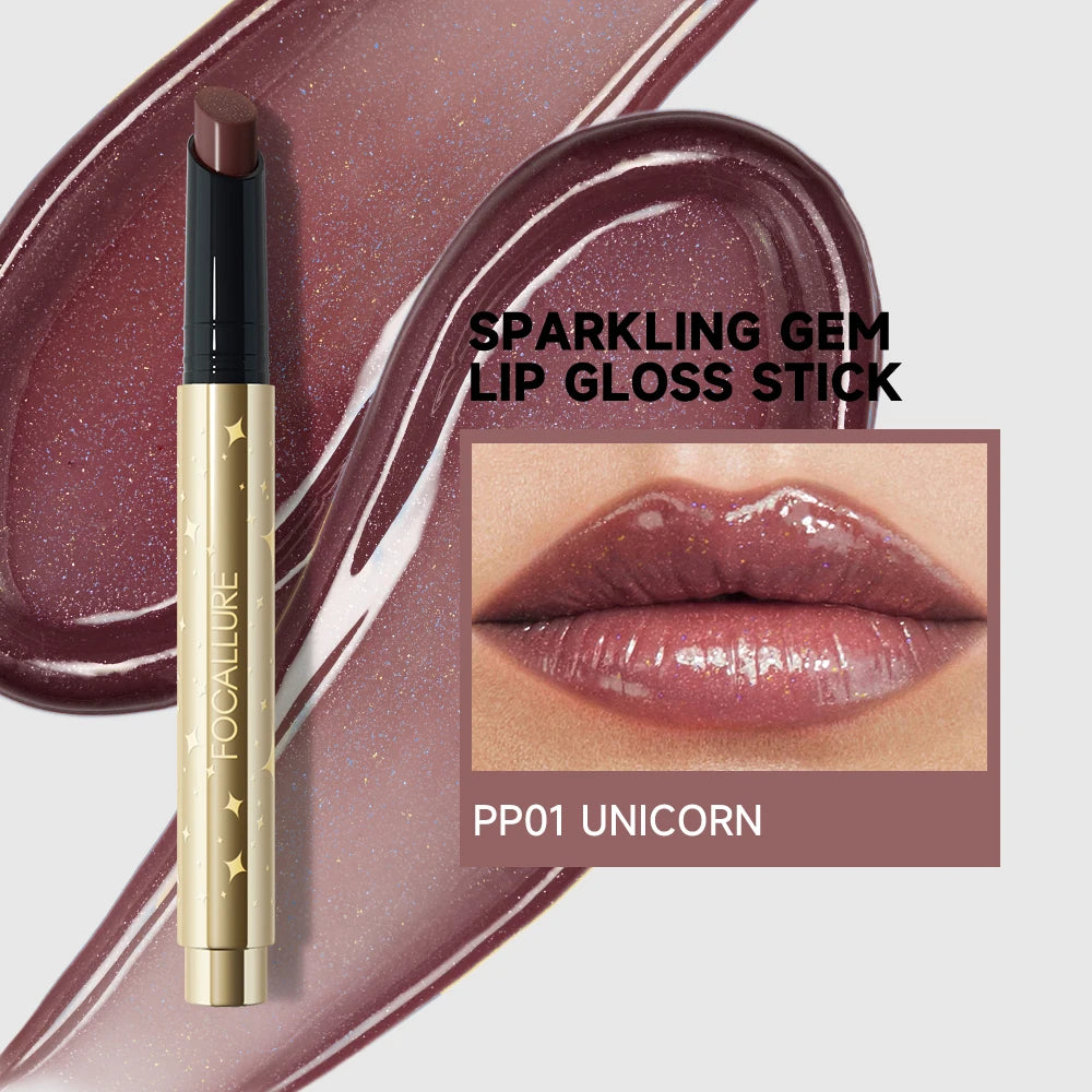 FOCALLURE Pearlescent Lip Glosses Stick Moisturizing Long Lasting Sexy Sparkling Lip Balms Shimmer Lipstick Pen Makeup Cosmetics