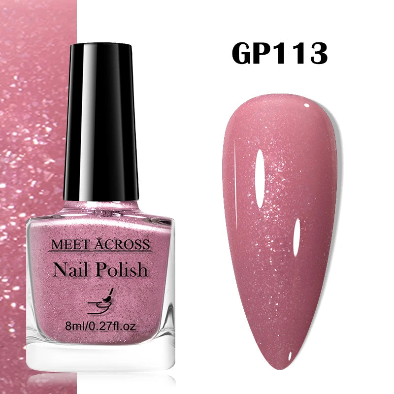 MEET ACROSS 8ml Wine Red Color Water-Based Peel Off Nail Polish Glass Bottle Christmas Nail Art Polish DIY Design No Need Lamp