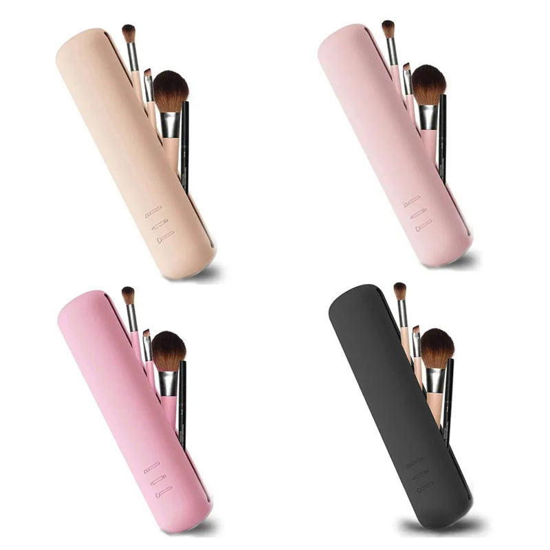 Silicone Brow Pencil Case Makeup Brush Eyeshadow Brush Storage Set Dust-Proof Simple Portable Travel Bag Specific