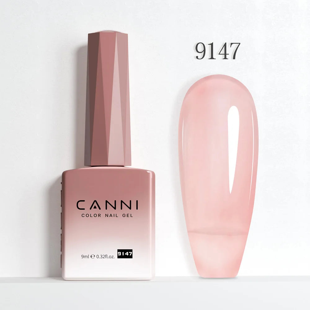 Canni Nail Gel Polish Jelly Nude Color HEMA FREE 9ml Transparent Semi Permanent Natural Nude Collection French Nail Gel Lacquer