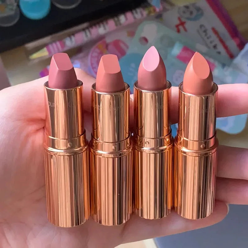 Luxury Diamond Metal Glitter Rotary Lipstick Waterproof Durable Matte Powder Beauty Blush Wand Natural Color Advanced Cosmetics