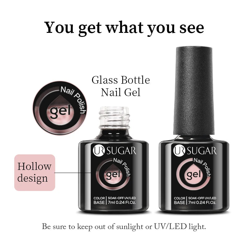 UR SUGAR 7ml Black Red Wine Glitter Gel Nail Polish Shinning Sequin Semi-permanent Varnish UV LED Gel Nail Art Manicure