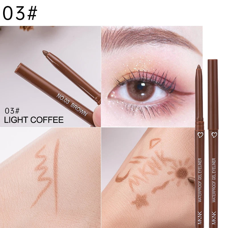 Waterproof Eyeliner Pen White Black Brown Long Lasting Quick-drying Pencil Not Blooming Liquid Eyeliner Gel Eyes Makeup Cosmetic