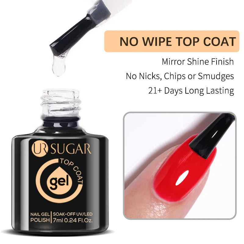 UR SUGAR 7ml Black Red Wine Glitter Gel Nail Polish Shinning Sequin Semi-permanent Varnish UV LED Gel Nail Art Manicure