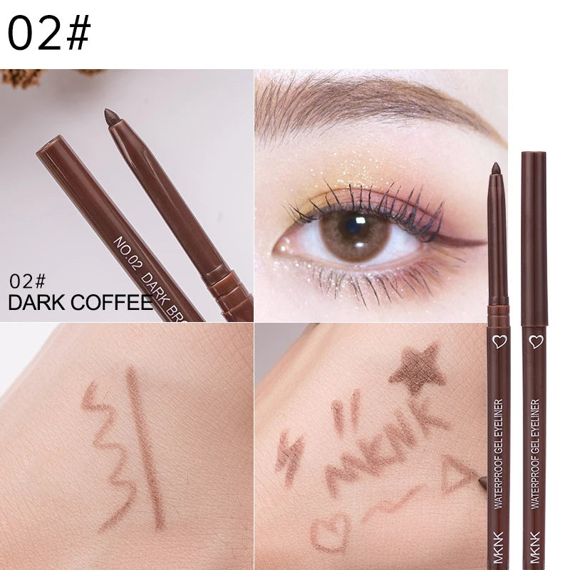Waterproof Eyeliner Pen White Black Brown Long Lasting Quick-drying Pencil Not Blooming Liquid Eyeliner Gel Eyes Makeup Cosmetic