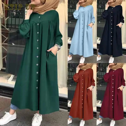 Dubai Elegance Long Kimono Open Abaya Maxi Dress