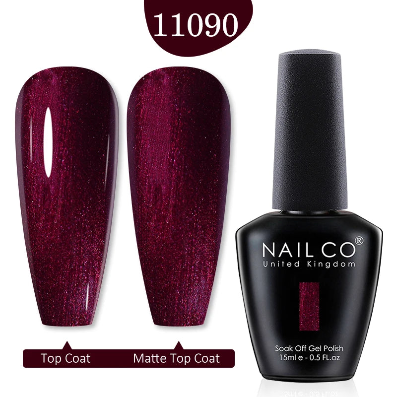 NAILCO 15ml Gel Nail Polish Semi-permanent Hybrid Varnish Black Red Color Gel Polish Nail Art UV Nail Supplies For Professionals