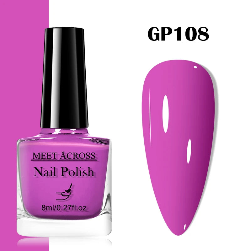 MEET ACROSS 8ml Wine Red Color Water-Based Peel Off Nail Polish Glass Bottle Christmas Nail Art Polish DIY Design No Need Lamp