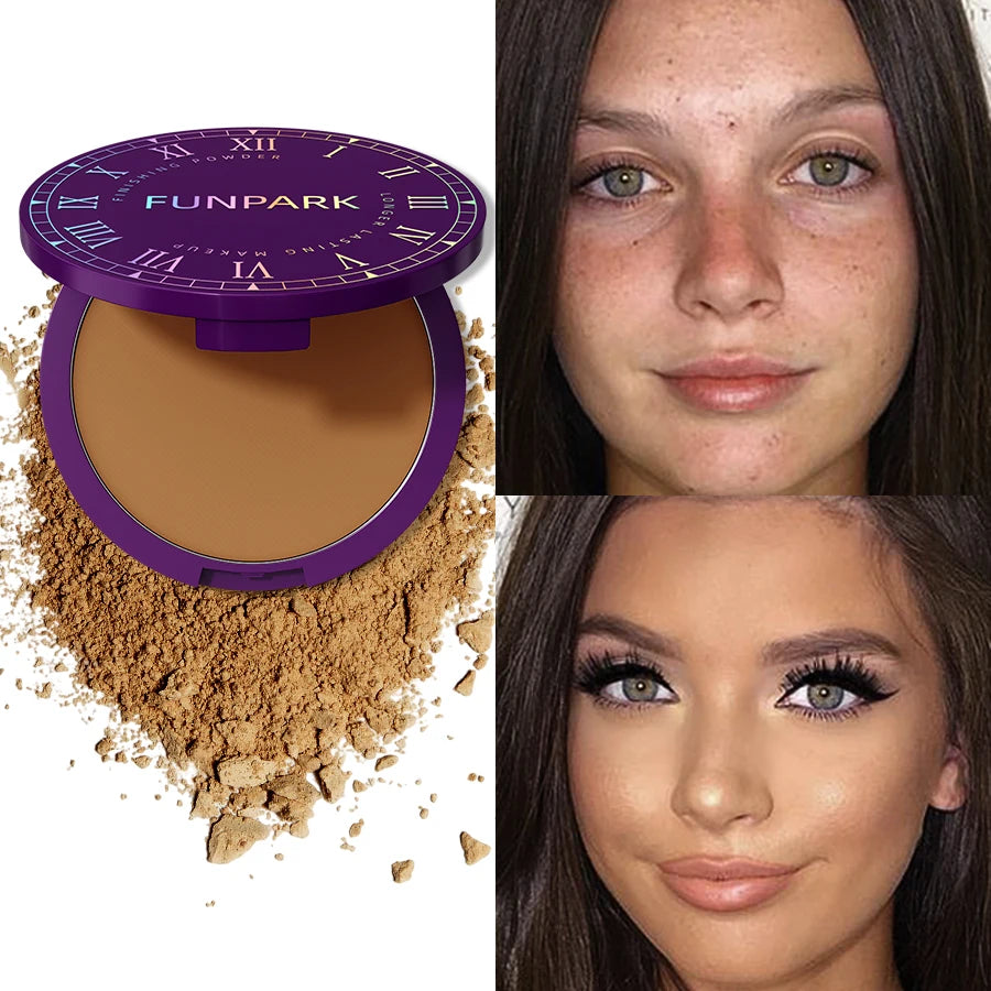 5 Color Matte Full Coverage Pressed Powder Foundation Oil Control Flawless Weightless Finishing Powder Makeup for Woman Gifts