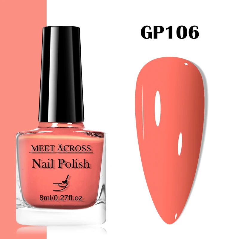 MEET ACROSS 8ml Wine Red Color Water-Based Peel Off Nail Polish Glass Bottle Christmas Nail Art Polish DIY Design No Need Lamp