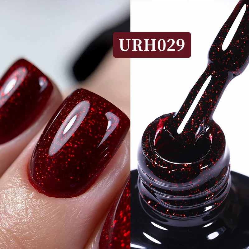 UR SUGAR 7ml Black Red Wine Glitter Gel Nail Polish Shinning Sequin Semi-permanent Varnish UV LED Gel Nail Art Manicure