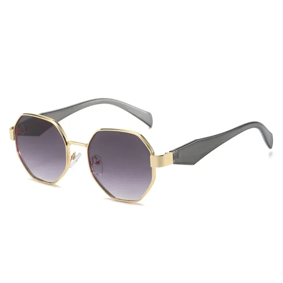 Vintage Sunglasses Women Fashion Polygonal Metal Frame Sunglasses Men Luxury Brand Designer UV400 Eye Protection Sun Glasses