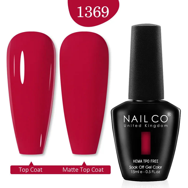 NAILCO Red Colors Series 15ML Nail Gel Polish Nail Supplies Semi Permanent For Nail Art Manicure Soak Off LED UV Hybrid Varnish