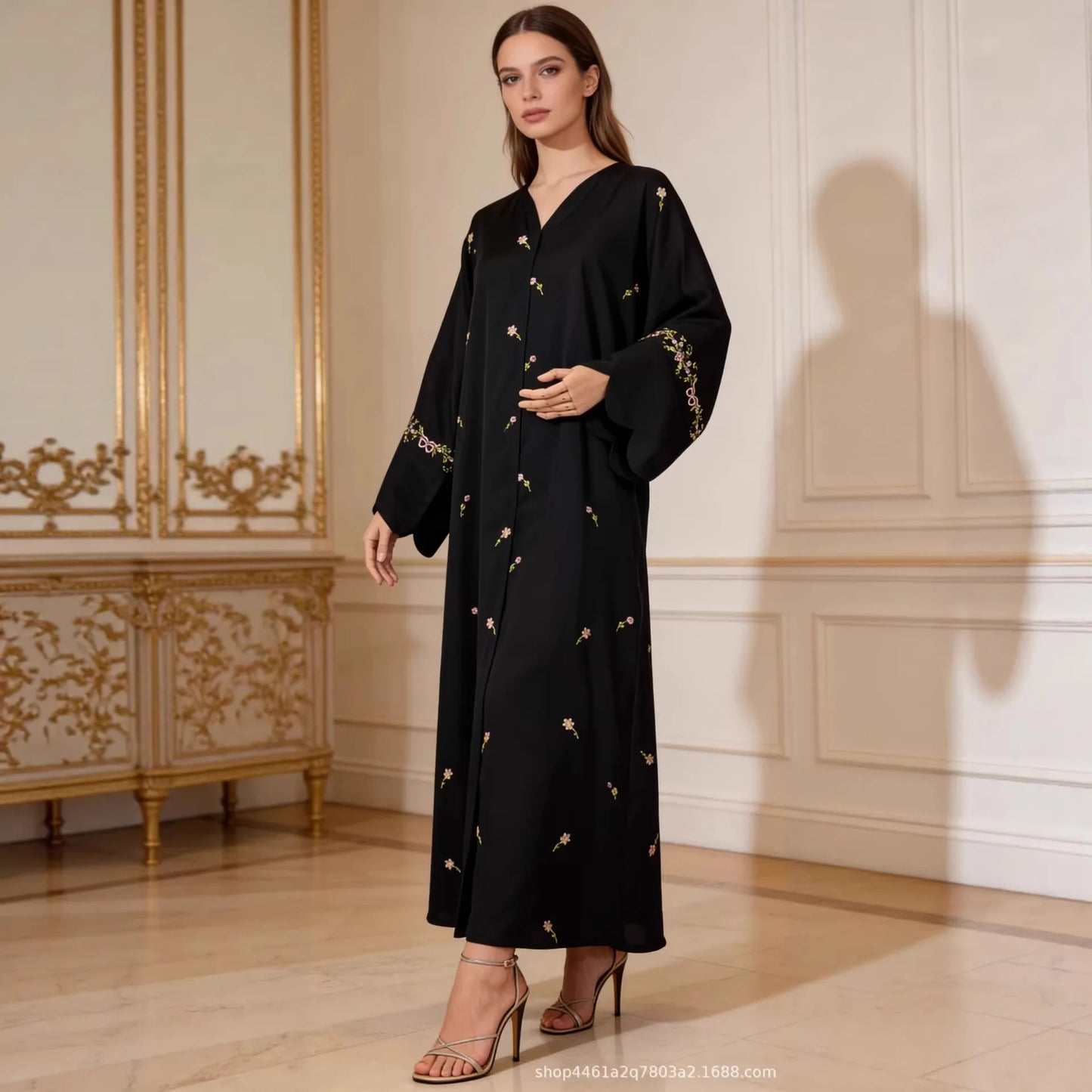 Embroidery Open Abaya and Hijab 2 Piece Set Muslim Dress Abayas for Women Dubai Luxury Islamic Clothing Kaftan Robe Ramadan Eid