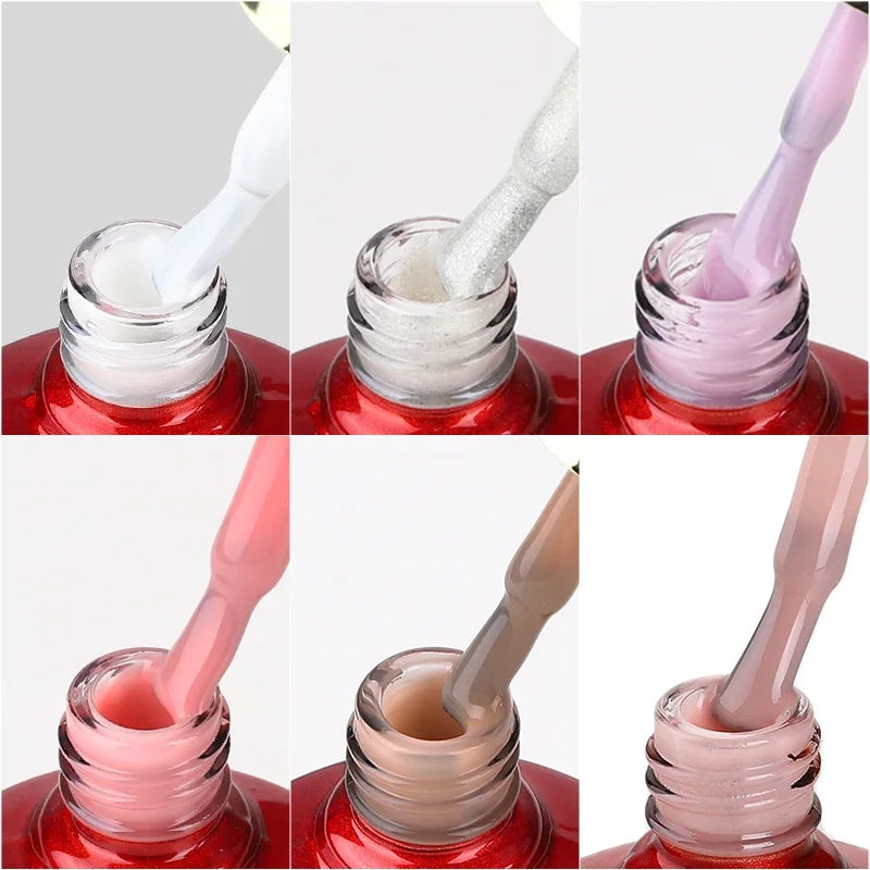 MSHARE Milk Milky White Base Gel Polish Camouflage Color Rubber Base Nail base coat 10ml