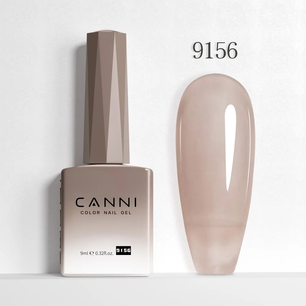 Canni Nail Gel Polish Jelly Nude Color HEMA FREE 9ml Transparent Semi Permanent Natural Nude Collection French Nail Gel Lacquer