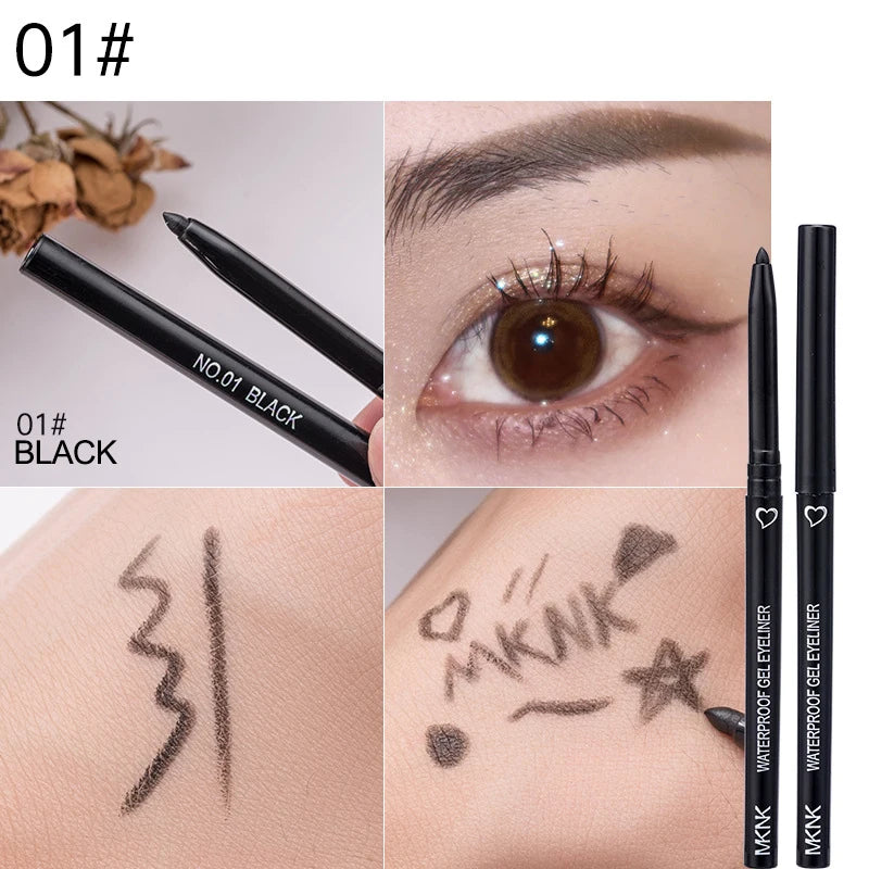 Waterproof Eyeliner Pen White Black Brown Long Lasting Quick-drying Pencil Not Blooming Liquid Eyeliner Gel Eyes Makeup Cosmetic
