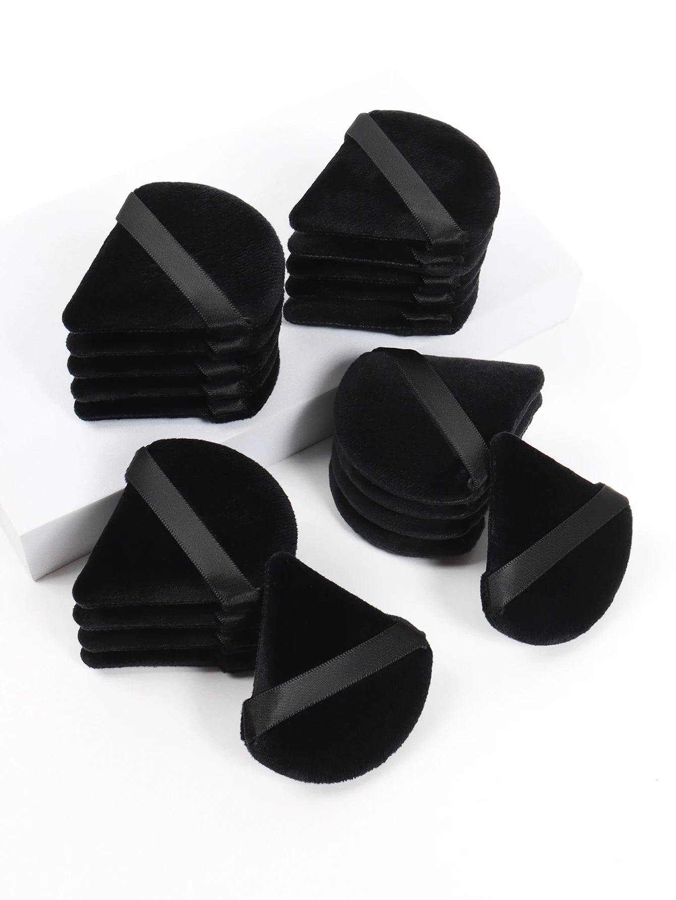 Velvet Triangle Makeup Powder Puff & Under-Eye Baking Sponge Set