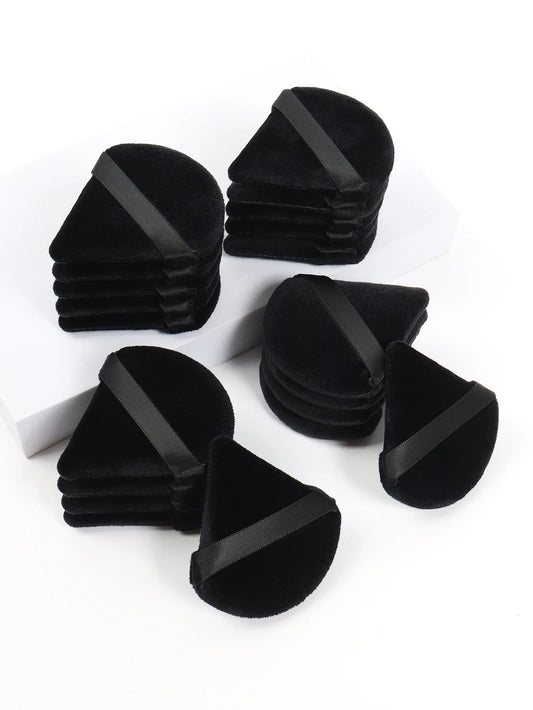 Velvet Triangle Makeup Powder Puff & Under-Eye Baking Sponge Set