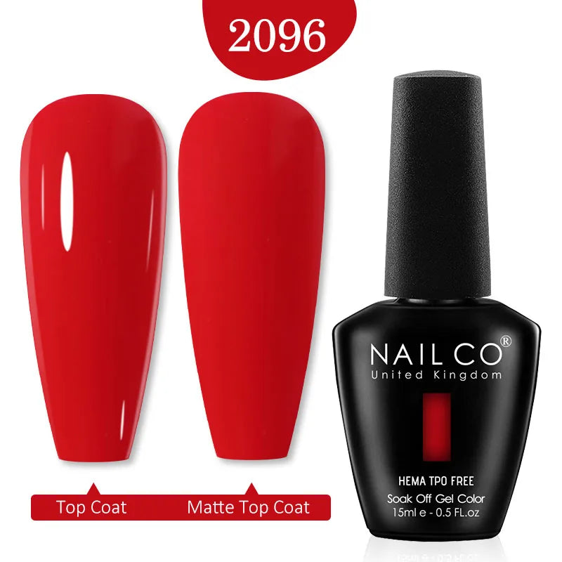 NAILCO Red Colors Series 15ML Nail Gel Polish Nail Supplies Semi Permanent For Nail Art Manicure Soak Off LED UV Hybrid Varnish