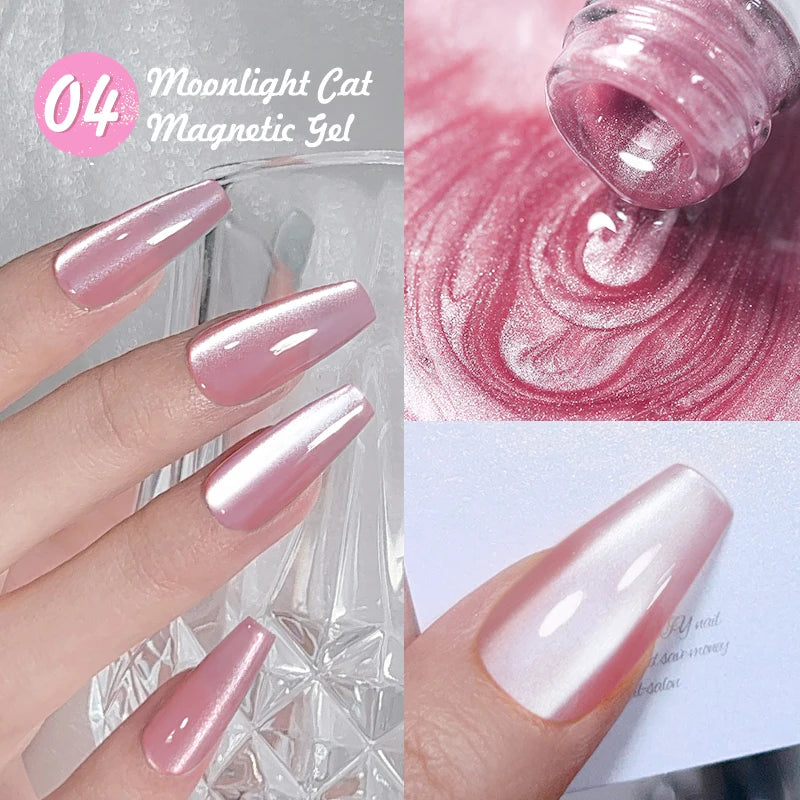 BORN PRETTY Sparkling Glass Bead Cat Magnetic Gel Nail Polish Flash White Spar Red Color Semi Permanent Soak Off UV Gel Varnish