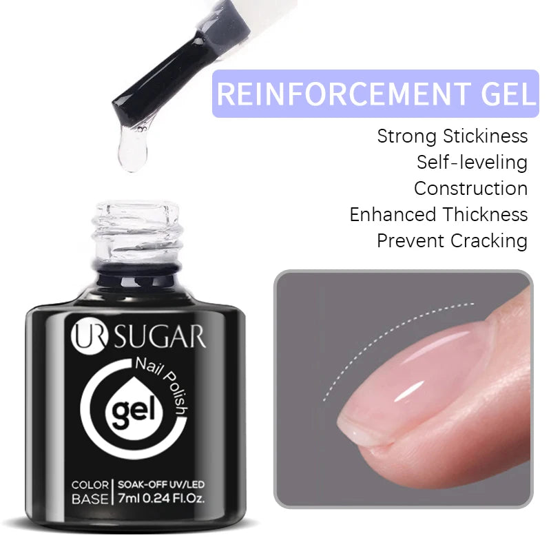 UR SUGAR 7ml Black Red Wine Glitter Gel Nail Polish Shinning Sequin Semi-permanent Varnish UV LED Gel Nail Art Manicure