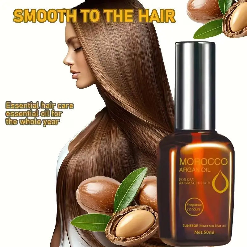 Morocco nut hair care essential oil, multi-effect use, moisturize, smooth and shine hair, improve curls, perm, knots, dryness