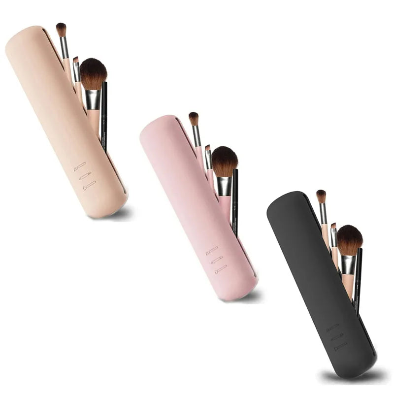 Silicone Brow Pencil Case Makeup Brush Eyeshadow Brush Storage Set Dust-Proof Simple Portable Travel Bag Specific