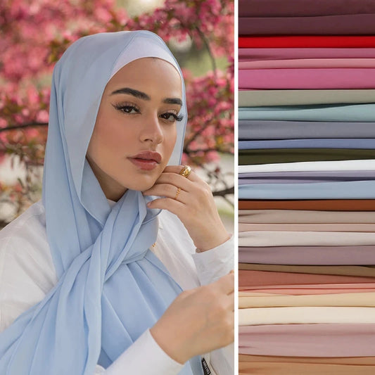 Classic Solid Bubble Chiffon Everyday Hijab Scarf