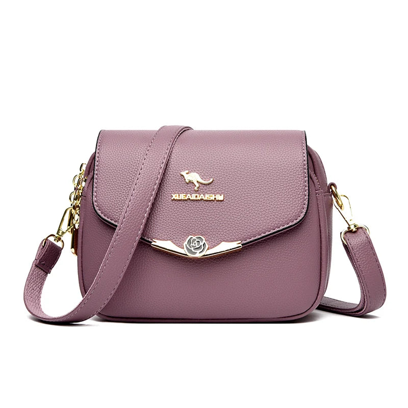 Elegant Soft Leather Shoulder Bags for Women Designer Fashion Crossbody Bags Ladies Purses and Handbags Sac Small Messenger Bag
