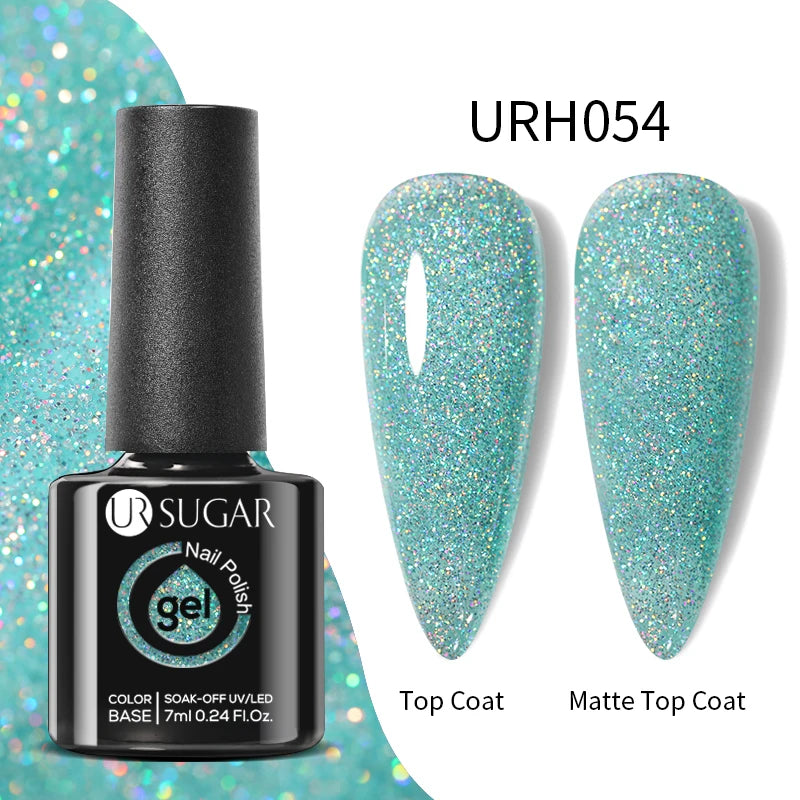 UR SUGAR 7ml Black Red Wine Glitter Gel Nail Polish Shinning Sequin Semi-permanent Varnish UV LED Gel Nail Art Manicure