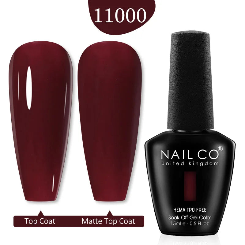 NAILCO Red Colors Series 15ML Nail Gel Polish Nail Supplies Semi Permanent For Nail Art Manicure Soak Off LED UV Hybrid Varnish