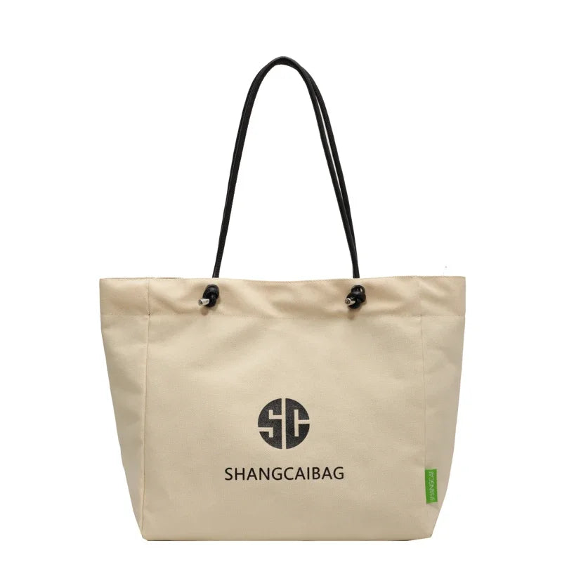 Quality Canvas Tote Bags For Women Letter Graphic Large Capacity Shopper Totes Two-size Shoulder Bag 2023 Simple Fashion Handbag