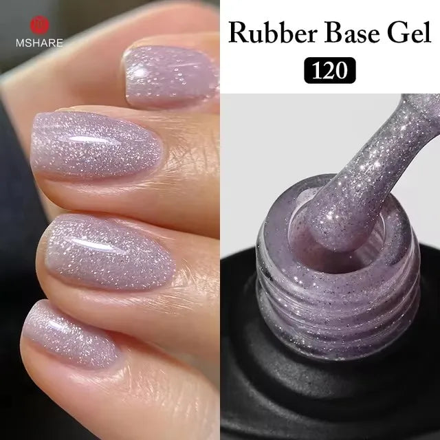 MSHARE Milk Milky White Base Gel Polish Camouflage Color Rubber Base Nail base coat 10ml
